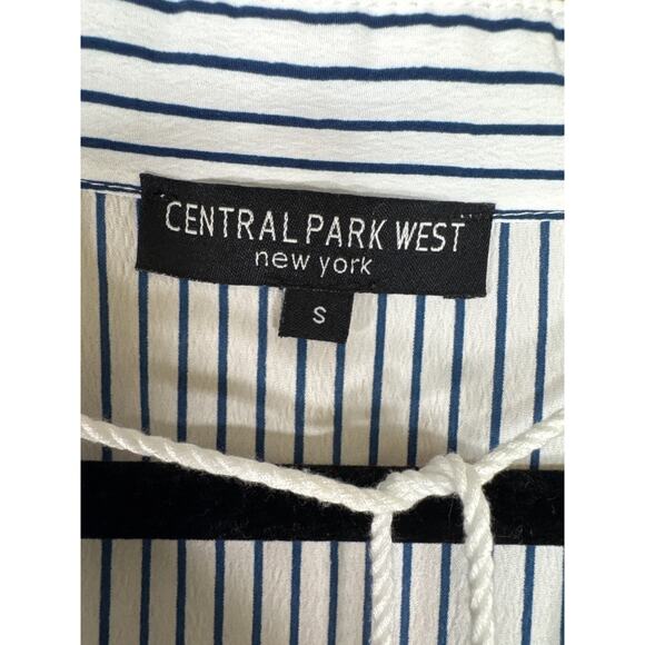 Central Park West Claudia Smocked Waist Boho Chic Blue White Stripe Dress Small - Picture 8 of 10